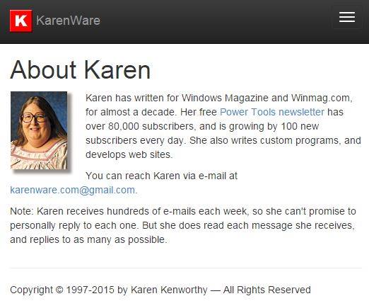 About Karen - karenware.com
